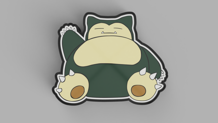 snorlax relaxo pokemon lightbox led lamp by nico91 art signs & logos light ledlamp ledbox kids kidsroom 3d print model - Mito3D