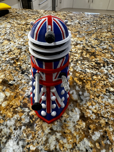 union jack dalek - ams remixed by anthorin toys & games 3d print model - Mito3D