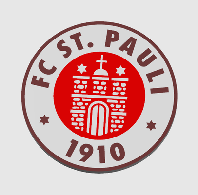 fc sankt pauli logo by 3dprintcess arte segni loghi 3d print model - Mito3D