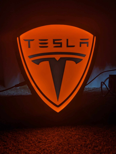 tesla hafif kutu by tomf00lry sanat işaretler logolar araba logo 3d print model - Mito3D