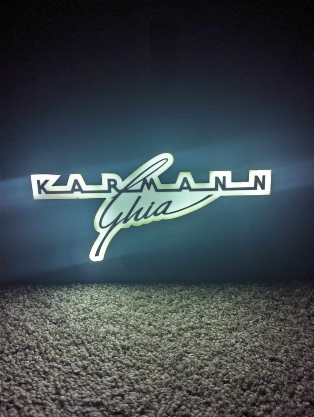 karmann ghia script lightbox by tomf00lry art signs & logos car logo 3D print model - Mito3D