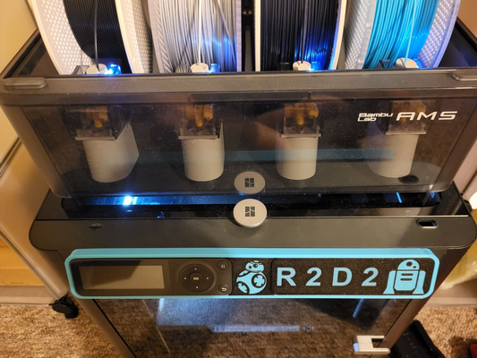 p1p p1s plate r2d2 design remixed by angrybuffalo 3d printer accessories starwars nameplate jedi 3d print model - Mito3D