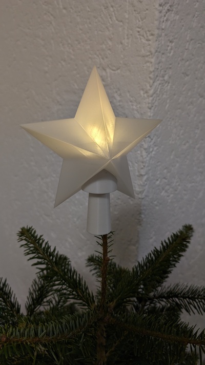 weihnachten baum topper led tee licht by wf3dprinting haushalt feierlichkeiten dekoration kerze xmax 3d print model - Mito3D