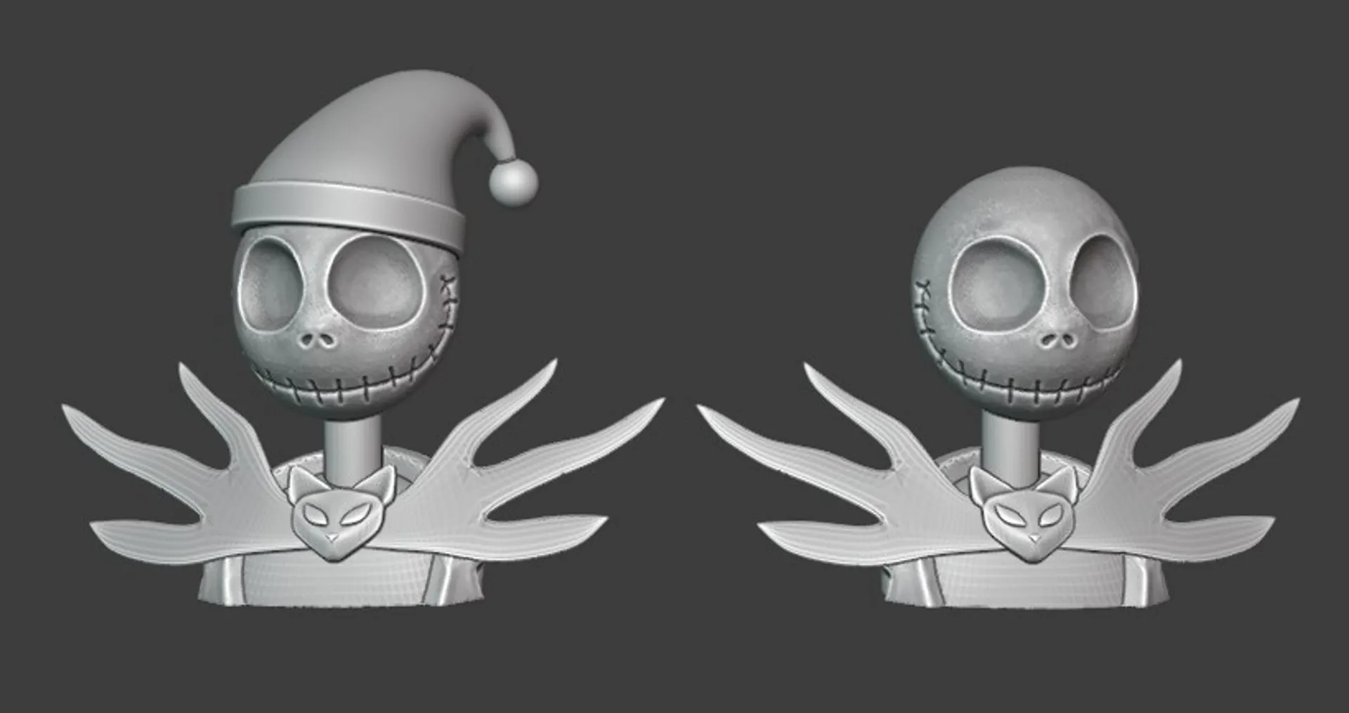 kriko skellington büst kâbus noel yeniden karıştırılmış by tsubus sanat heykeller 3D print model - Mito3D