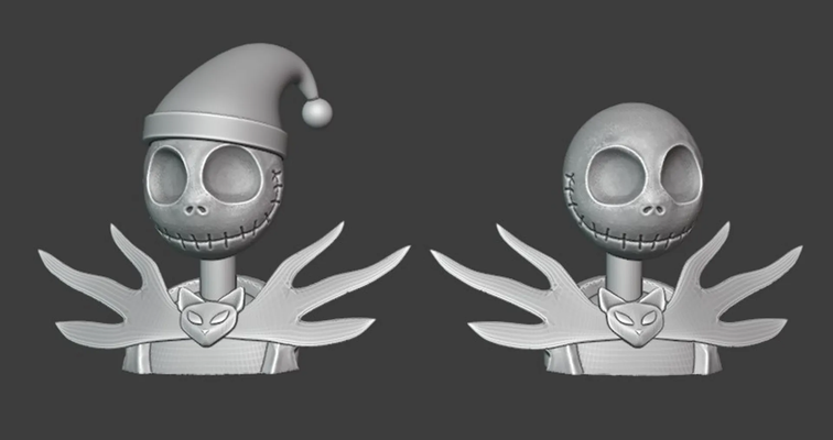 macaco skellington fracasso pesadelo natal remixado by tsubus arte esculturas 3d print model - Mito3D