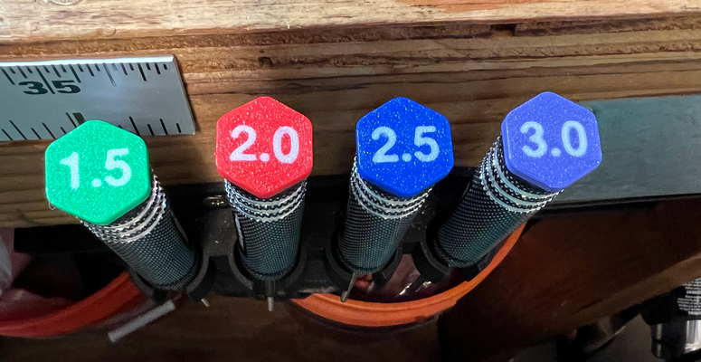 hex driver caps size labels remixed by longracks labs tools organizers hexdriver 3d print model - Mito3D