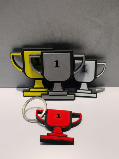 portachiavi tazza trofeo by giovannivigliotti3d utensili gadget calcio palla squillare colore bambolotto 3d print model - Mito3D