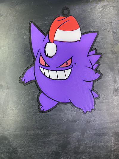 natal enfeite forja chapéus gengar multicolorido by jsalonis generativo 3d modelo litofano pokémon papai noel chapéu filamento pintura 3d print model - Mito3D