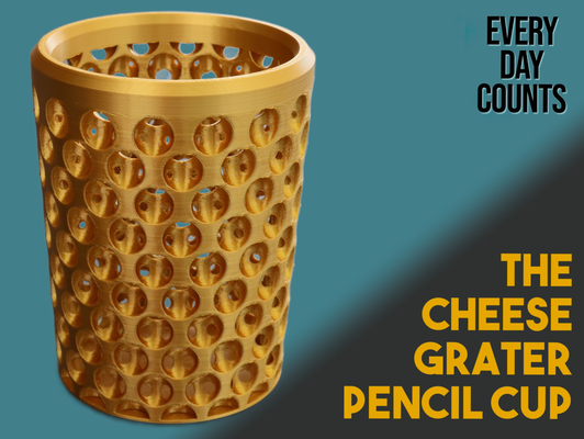 cheese grater pencil cup by day counts household office apple mac 3d print model - Mito3D