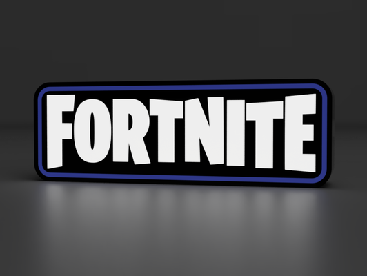 fortnite logo led lightbox by lozagon1234 art signs & logos sign lamp light box ams 3 colors amsready ready 3d print model - Mito3D