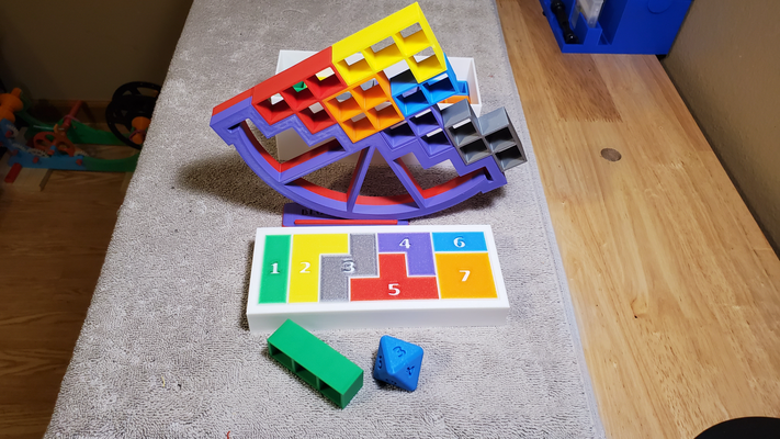 tetris block rocker game remixed by kedennis182 toys & games board balance balancing tetrisbalancegame rock 3d print model - Mito3D