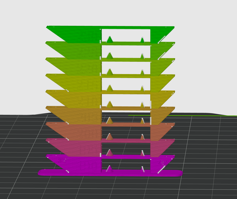 pla temperature tower temp g code remixed by 3dprintnow 3d printer test models temptower calibrate stringing quality 3d print model - Mito3D