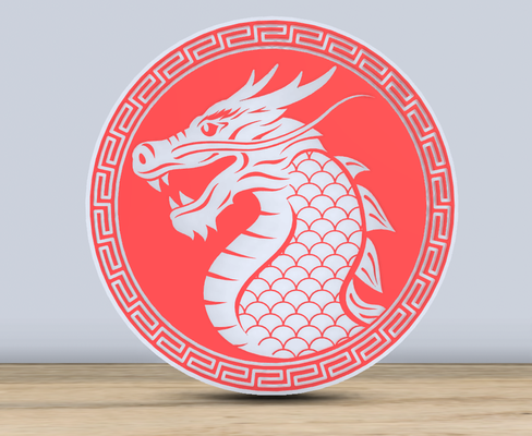 lunar year - of dragon coaster by jf-699 household festivities 2024 celebration years chinese decor multi color print decoration party contest 3d print model - Mito3D