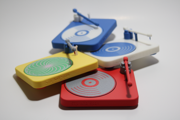 schluck rotieren untersetzer by abonnieren haushalt haus modelle aufzeichnung spieler vinyl lager 608 original projekt multi farbe retro spaß musik einfach alt schule getränke genial design spinner 3d print model - Mito3D