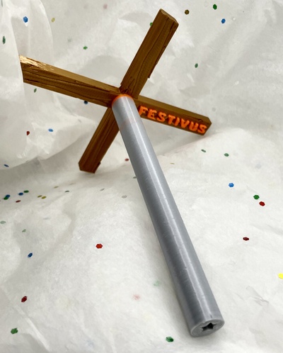 festivus pole by pezliz haushalt feierlichkeiten dekoration weihnachten ferien urlaub seinfeld december23 festivusfortherestofus fest lametta december23rd kwanzaa 3d print model - Mito3D