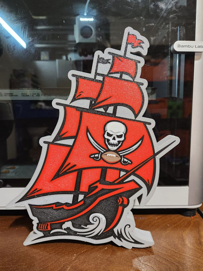 tampa bay buccaneers by bromigo77 art signs & logos nfl sports led light wall lightbox box 3d print model - Mito3D