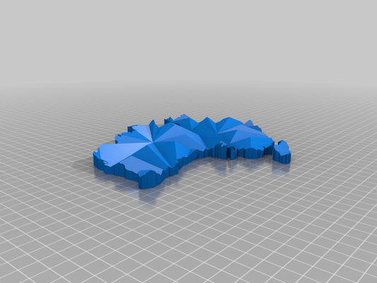 australia faceted country outline by chipped builds household house models decor map thingiverse 3d print model - Mito3D