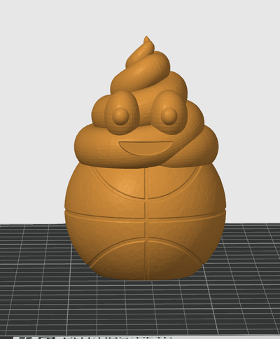 poop basketball trophy by lordcgd hobby & diy sport outdoors nba march madness gross flat loser 3d print model - Mito3D