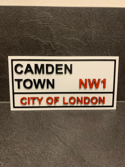 camden cidade cidade of londres by francês arte 2d branco vermelho preto prato multicolorido 3 capitais 3d print model - Mito3D