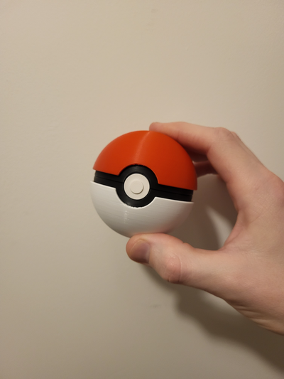 pokeball - magnetic container by pagie boy props & cosplays pokemon pikachu charmander charizard blastoise mewtwo cubone ball blue masterball card baby pokemonball 3d print model - Mito3D