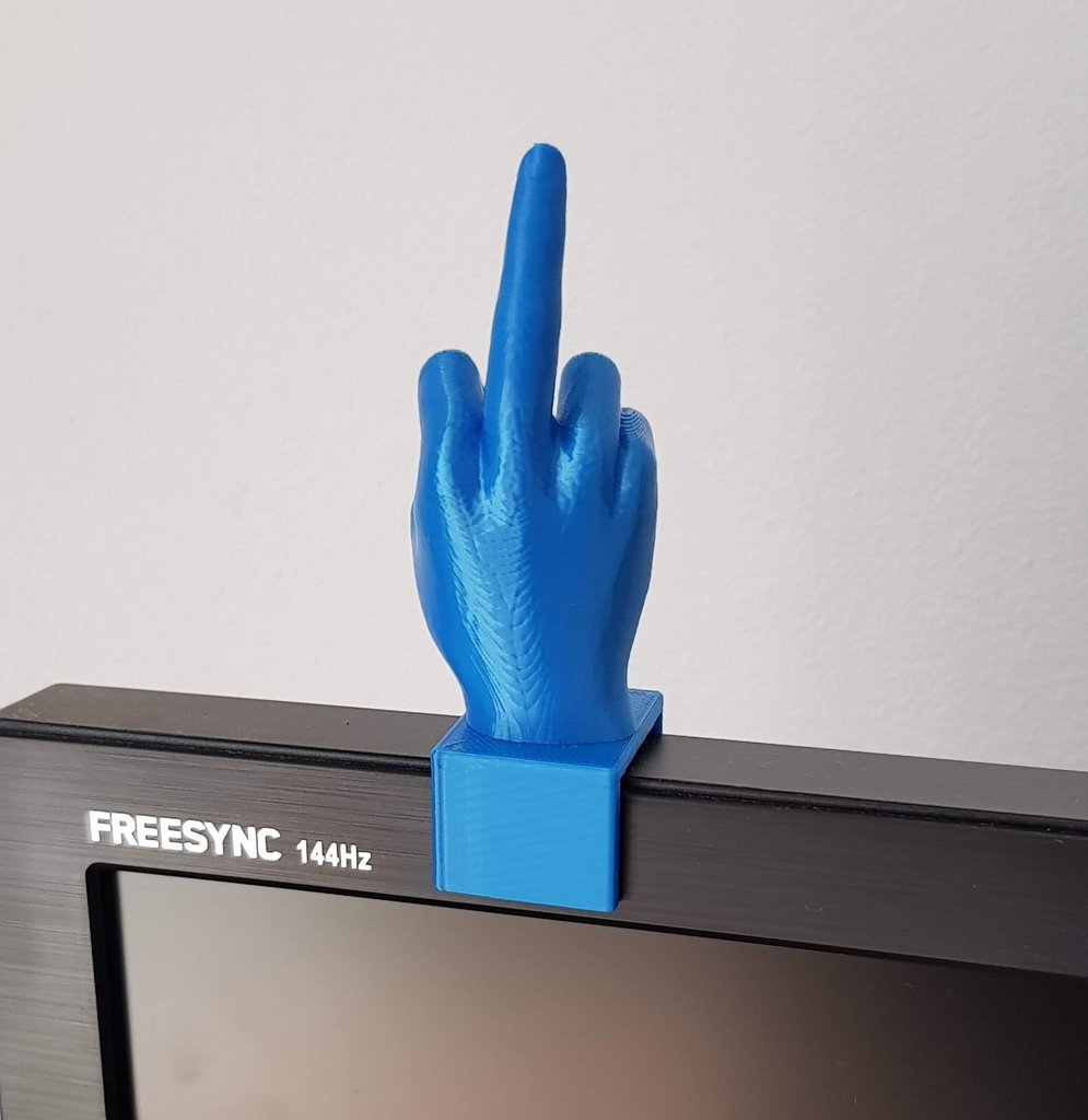 middle finger holder remixed by luke3d tools gadgets ditomedio itstuff joke middlefinger softwaredeveloper funny 3D print model - Mito3D