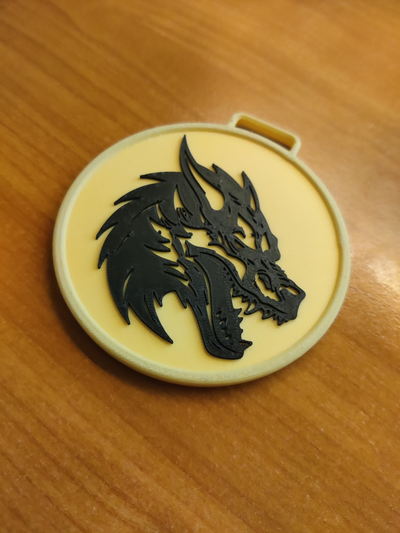 drachen of by cv6channel kunst münze abzeichen medaille 3d print model - Mito3D