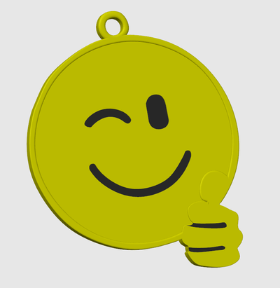 smiley medaille by 3dprintcess kunst münze abzeichen lächeln lacheln belohne belohnen sieg verlieren gewinnen medaille sieger verlierer verlierer gewinner freundlich laechel lächelnd daumen up daumen daumenhoch 3d print model - Mito3D