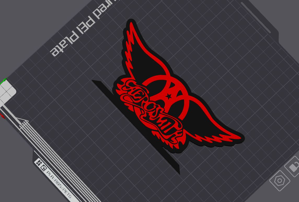 aerosmith logo masa ayakta durmak by 5kyrunn3r sanat işaretler logolar grup kaya hardrock boston amerika birleşik devletleri steven tyler işaret ams hazır 3d print model - Mito3D