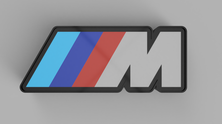 bmw m logo lightbox led lamp by nico91 art signs & logos wall decoration racing light box ledbox car cars 3d print model - Mito3D