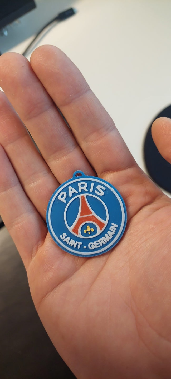 anahtarlık porte cl psg paris saint germain by piersonnico sanat işaretler logolar aziz germain clefs ayak futbol kulüp 3D print model - Mito3D