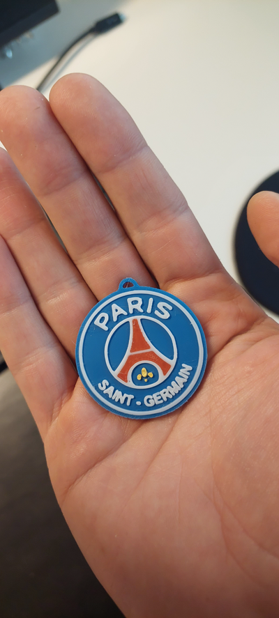 keychain porte cl psg paris saint-germain by piersonnico art signs & logos saint germain porte-clefs porteclefs foot football club 3d print model - Mito3D