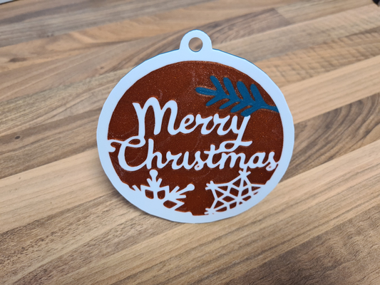 merry christmas ornament colored gift card slot remixed by user 2823121163 household decor 3d print model - Mito3D