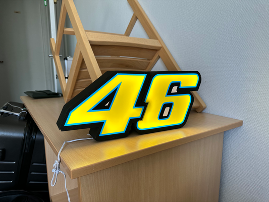 valentino rossi 46 lightbox led by atelier1996 household decor lamp 3d print model - Mito3D