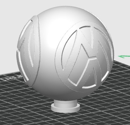 vw logo christmas ball by glowamg hobby & diy vehicles volkswagen sphere ornament decor 3d print model - Mito3D