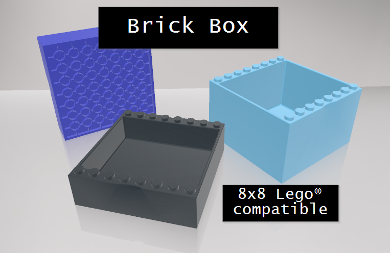 lego compatible boîte 8x8 tailles by bambam conception jouets jeux puzzles brique bricolage bâtiment blocs 3D print model - Mito3D