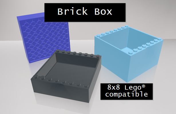 lego compatible caja 8x8 tamaños by bam diseño juguetes juegos rompecabezas ladrillo edificio bloques 3d print model - Mito3D