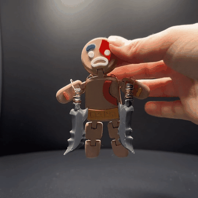 kratos pão gengibre deus of guerra by allthebuz3d casa festividades natal enfeite correntes caos homem árvore vídeo jogos 3d print model - Mito3D