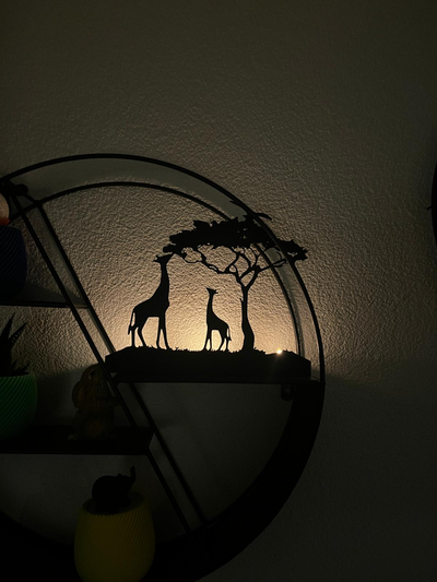 safari kerze stand by maegu kunst skulpturen giraffe dekoration led licht 3d print model - Mito3D