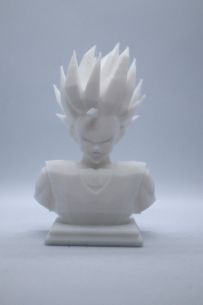 v2 lowpoly gohan ssj2 buste by tarik77 art sculptures dragon ball dbz saiyan super dragon balle poly 3d print model - Mito3D