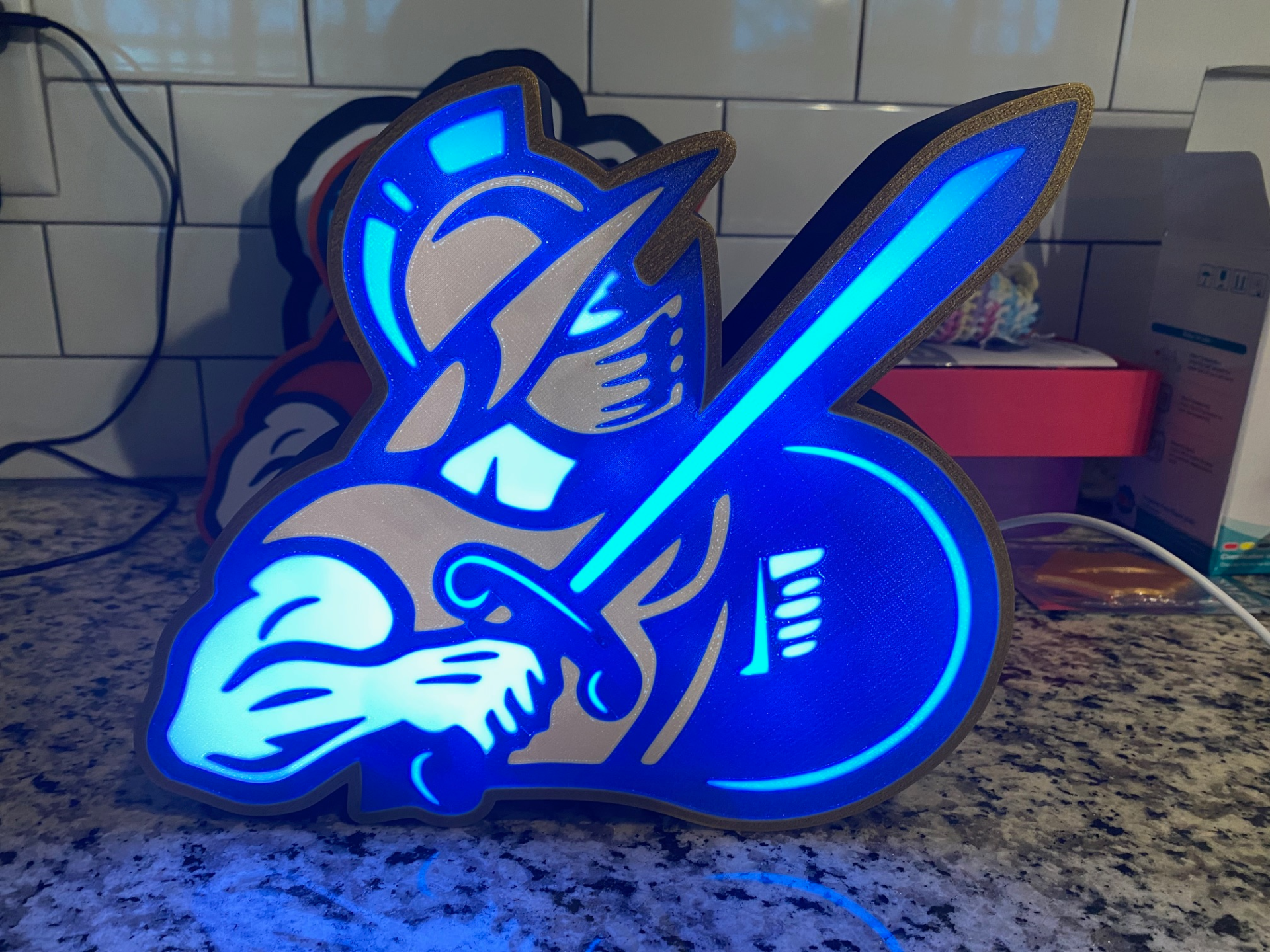 atlanta gladiateurs lampe by fraction conception art panneaux logos gladiateur led 3D print model - Mito3D