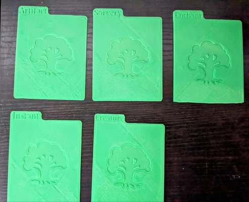 mtg card dividers - detailed remixed by xavierarmstrong toys & games board mtgaccessories divider 3d print model - Mito3D