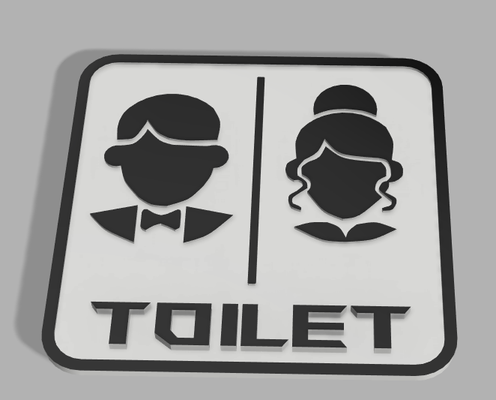 toiletsign by dengamleninja art signs & logos toilet sign decor 3d print model - Mito3D