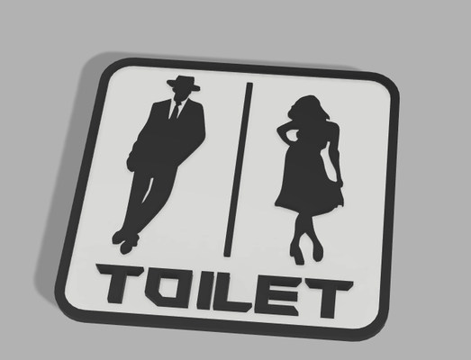 toiletsign by dengamleninja art signs & logos decor toilet sign 3d print model - Mito3D