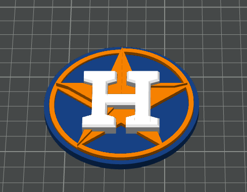 houston astros logo by ebrucker406 art panneaux logos base ball mlb sports 3D print model - Mito3D