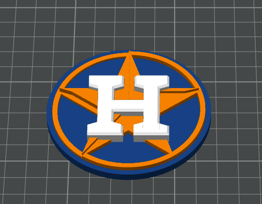 houston astros logo by ebrucker406 art panneaux logos base ball mlb sports 3d print model - Mito3D