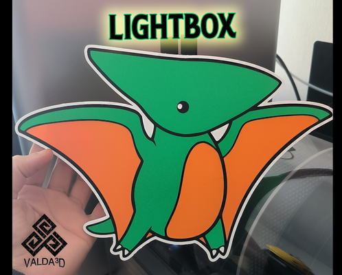 pterodáctilo caja ligera by valda3d casa decoración multicolor dinosaurio led ligero jurásico parque 3d print model - Mito3D