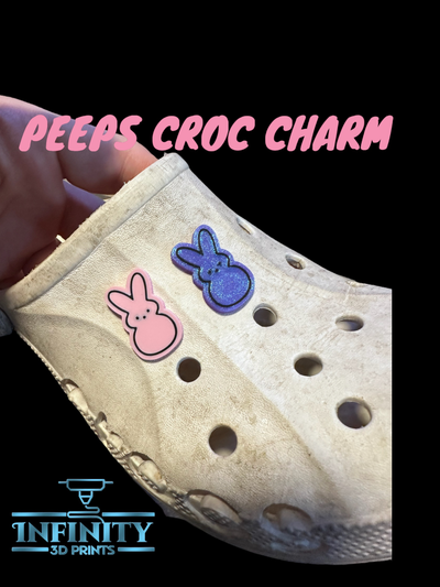 peeps croc charm by infinity 3d prints fashion footwear peep bunny jewel plug foot feet shoes 3d print model - Mito3D