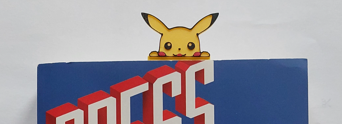 signet lorgnant pikachu ams prêt by swiss 3dprinter outils organisateurs livre amusement pokémon mignonne 3d print model - Mito3D