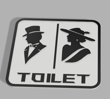 toilet sign by dengamleninja art signs & logos decor 3d print model - Mito3D