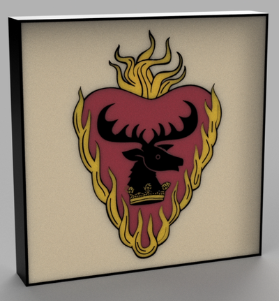 game of thrones house stannis baratheon led lamp by beetee 3d art signs & logos gameofthrones tv hbo television book books ledlamp light box lightbox 3d print model - Mito3D